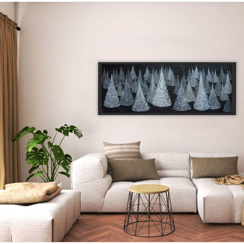 «Monoscape XLV III», art mural par Karen Biery par Karen Biery, Cadre flottant noir, H 12 po x l 36 po