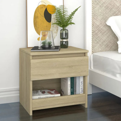 Cryal 40cm W Manufactured Wood Bedside Table