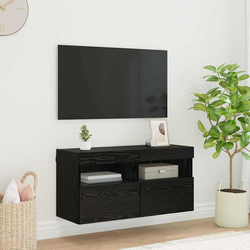 Unfinished TV Stand, 40cm H x 80cm L x 30cm W, Black Oak