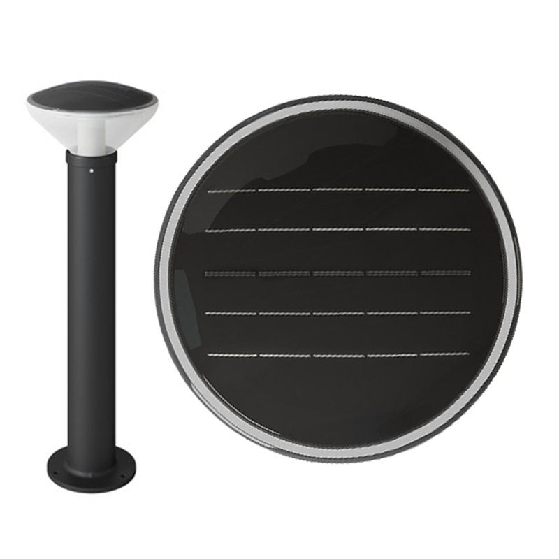 Solar Black LED Vandal Resistant Pathway Bollard Light