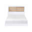 Mobilier de chambre à coucher pour lit simple avec tête de lit à finition blanche-1836128560