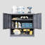 Armoire à outils murale grise grise H 30,43 po, métal avec tablettes amovibles, porte coulissante lisse, armoire de rangement flottante à installation rapide, conception à mouvement de charnière précis