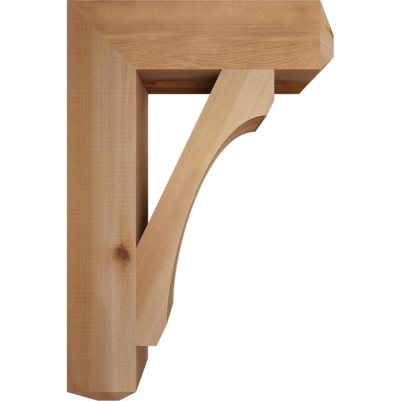 H Support en bois / corbeau, Western Red Cedar (Smooth), H 24 po x l 3,5 po x P 16 po