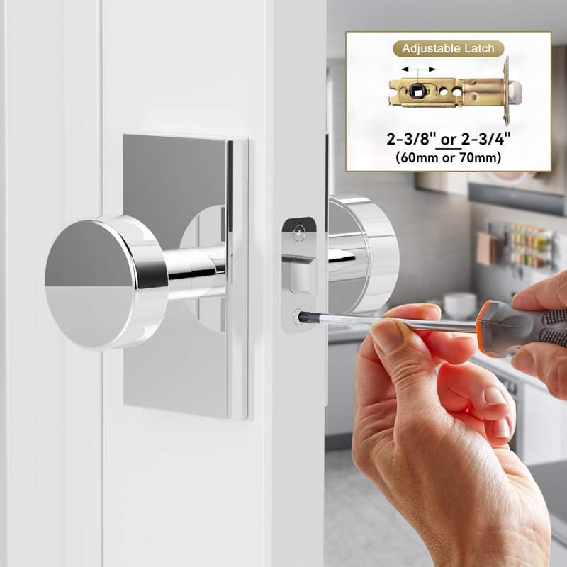 Boutons de porte en métal Coolnews Modern Grace Series, Chrome poli