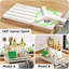 Organisateur d'évier de cuisine en acier inoxydable avec porte-brosse amovible, panier à éponge autodrainant, rangement pour distributeur de savon à vaisselle, blanc