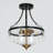 Kewaunee 3 - Light 13'' Glass Black Semi Flush Mount