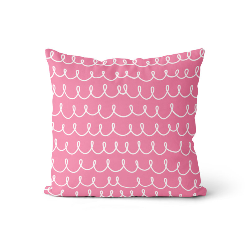 Housse et insert d'oreiller carré, Rose / blanc