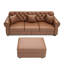 ENSEMBLE Canapé brun en similicuir 82,6 po avec repose-pieds (3 coussins)