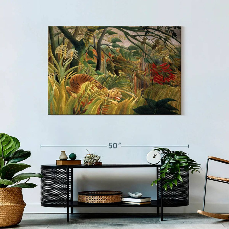 Tigre de Brampt dans une tempête tropicale 1891, H 30 po x l 45 po