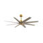 Ariella - Eight Blade Ceiling Fan - Brushed Brass Finish - Matte Black Blades-1855432145-1855432166
