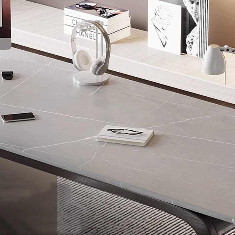 Sintered stone unique desk, Gray/White