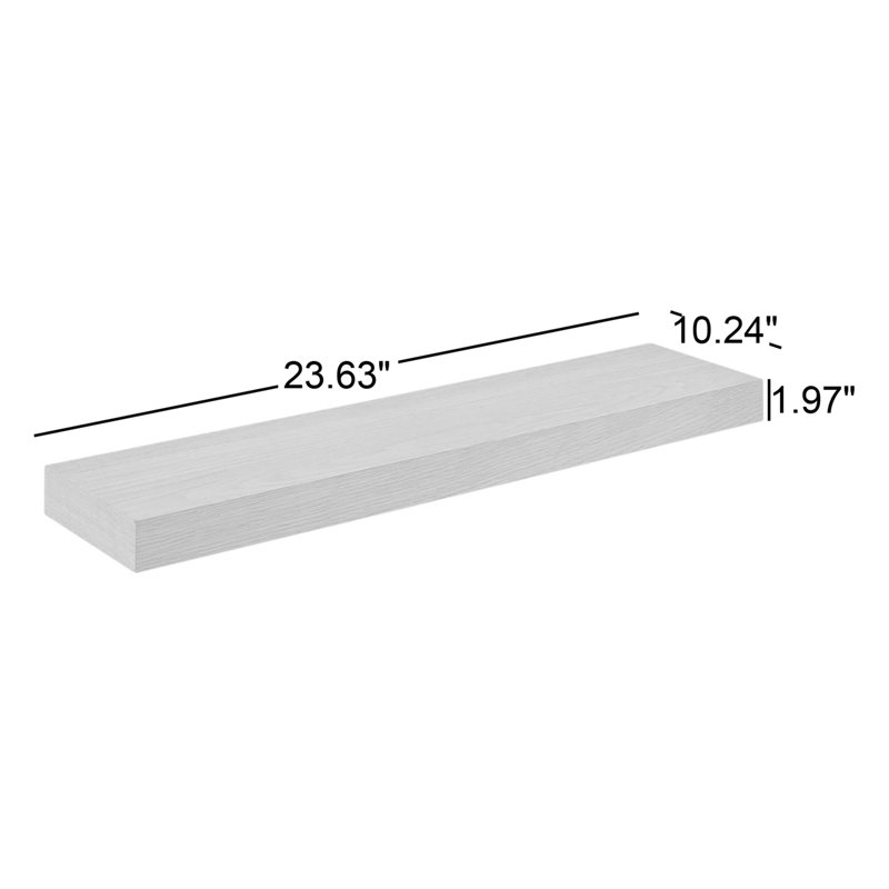 Tablette flottante en bois manufacturé Sherice, H 1,97 po x l 23,63 po x P 10,24 po, Noir