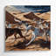 Chiens, art mural brun sur toile-1753967979