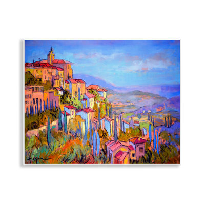 Blue Shadowed Cityscape Wall Plaque Art by Dorothy Fagan