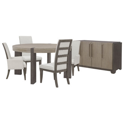 Table de salle à manger ronde avec 2 chaises d'appoint rembourrées Inzillo