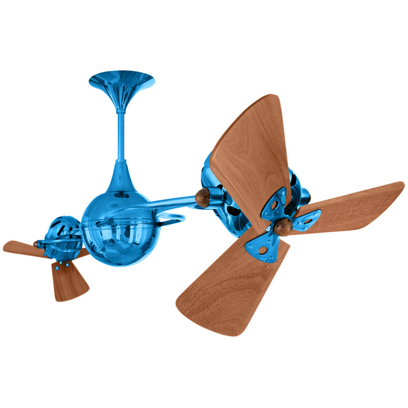 62" Italo Ventania 3 Blade Ceiling Fan, Agua Marinha