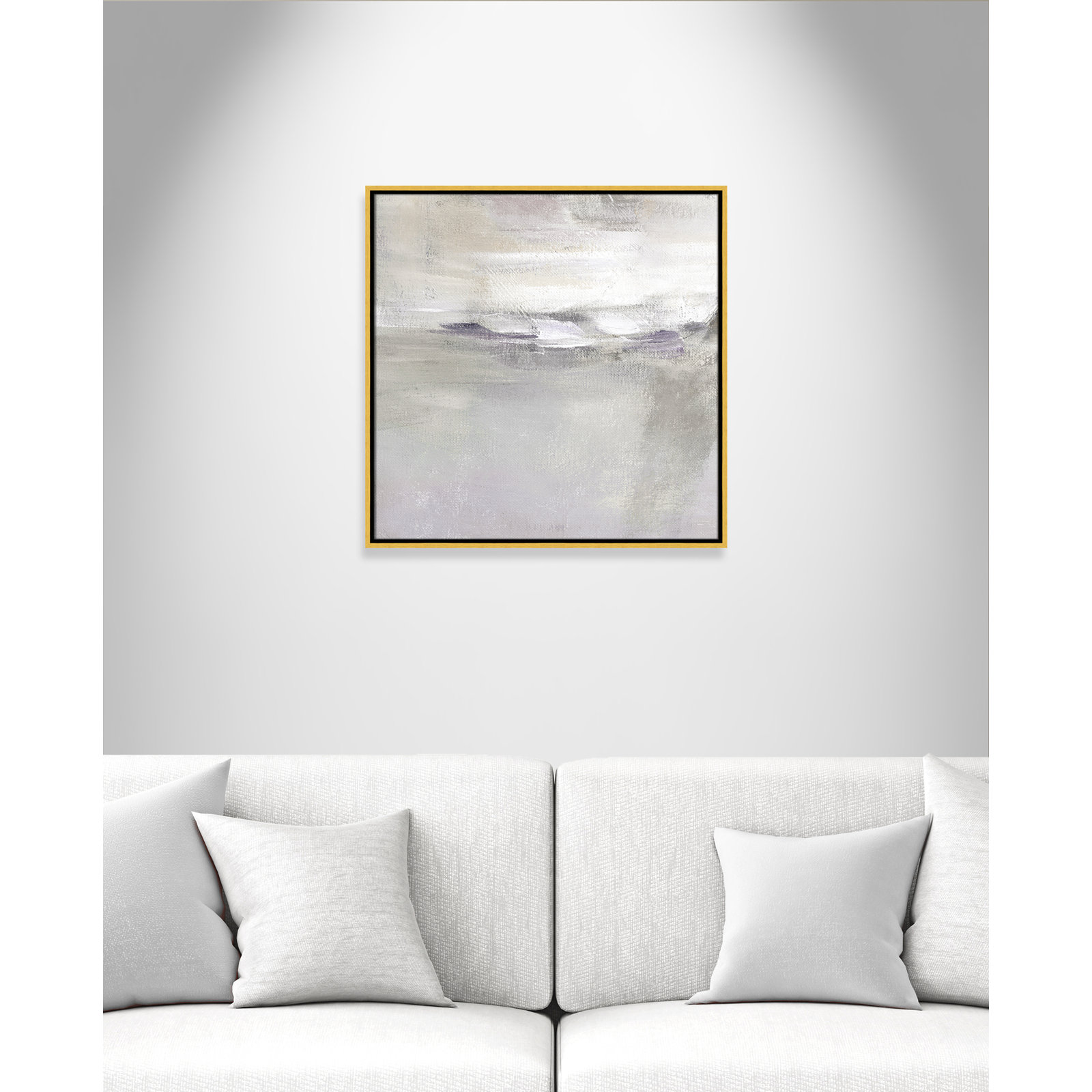 Abbott "Lilac Horizon" Print by Nan, 25.5" H x 25.5" W, Gold Framed