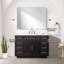 Meuble-lavabo simple 48 po L 22 po x P 22 po, chêne noir avec plateau en marbre, robinet et 46 miroirs