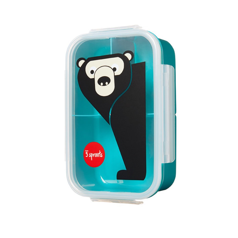 3 Sprouts - Lunch Bento Box for Kids - 42 Oz. Food Storage Container - Bear