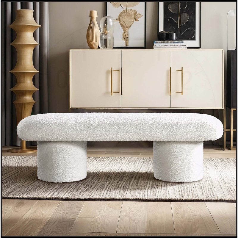 Luxueux banc Randolph Ivory Boucle pour des espaces de vie élégants