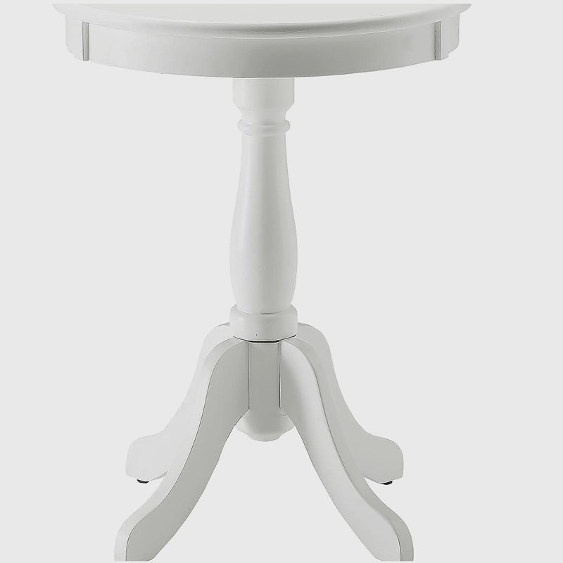 Table d'appoint blanche avec piédestal tourné