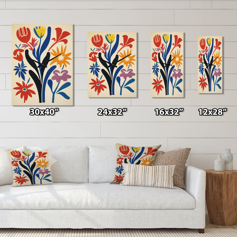 Horloge murale abstraite fleurs abstraites en bleu - animaux hibou, Petit
