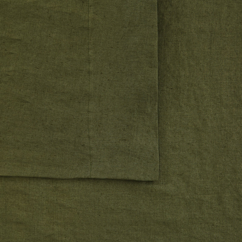 Brooklyn Loom Linen Pillowcase Pair, Moss Green, Standard