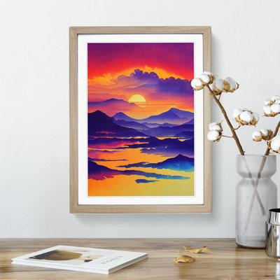 Sunset over Mountains No.2 - Framed Print