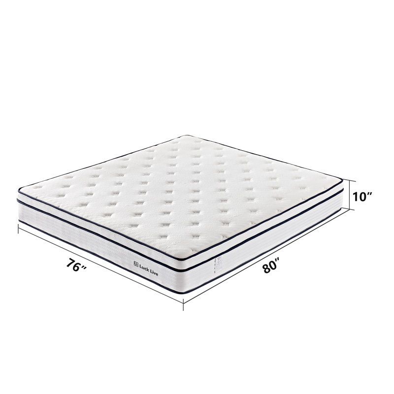 Luck Home 10" Medium Innerspring Mattress and Box Spring, King