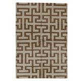 Hand Knotted Geometric Area Rug in Gold