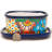 Arnol Handmade Mexican Talavera Pottery MINI Ceramic Succulent Flower Pot & Saucer Set Colorful Blue