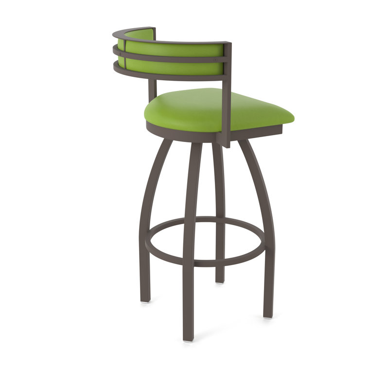 Tabouret Artémis, Bronze, Tabouret de comptoir (siège d'une hauteur de 25 p, Vinyle - vert kiwi Canter