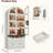71" Tall Arched Bookcase Cabinet, Wood Arched Bookshelf with Doors & Drawers, Large Arch Display Bookcase Cabinet with Storage, Farmhouse Storage Cabinet for Office Living Room