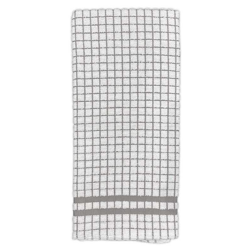 Serviette de cuisine en coton à carreaux, Gris