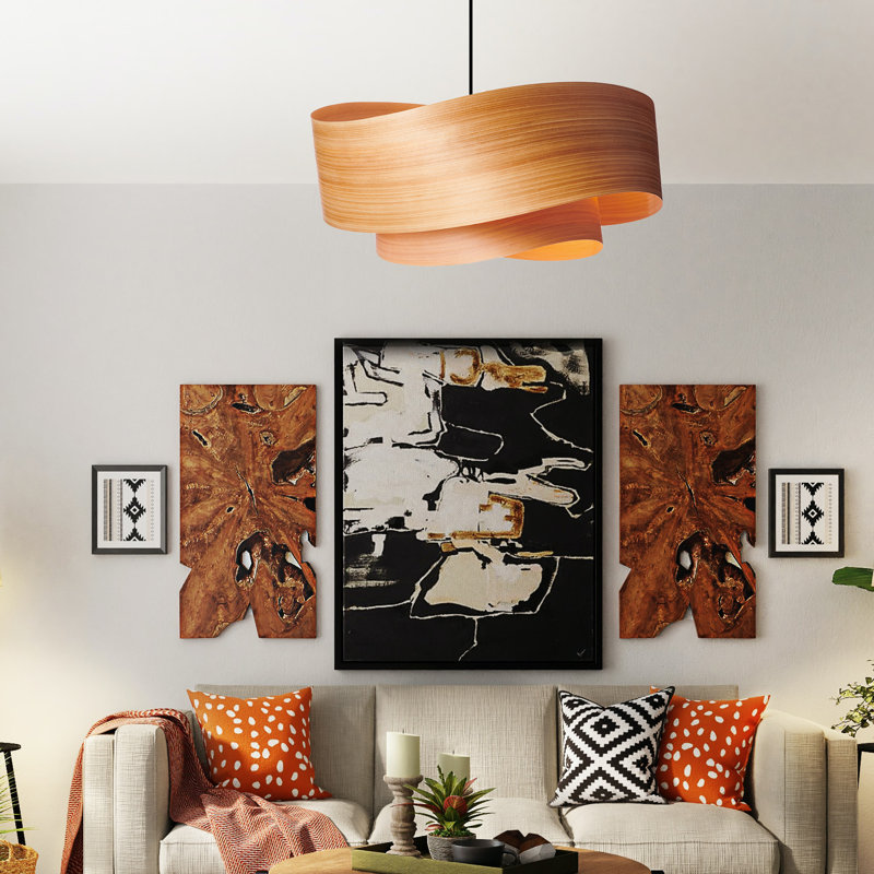 Flow Chandelier, Cypress, 9" H x 20" W x 18" D