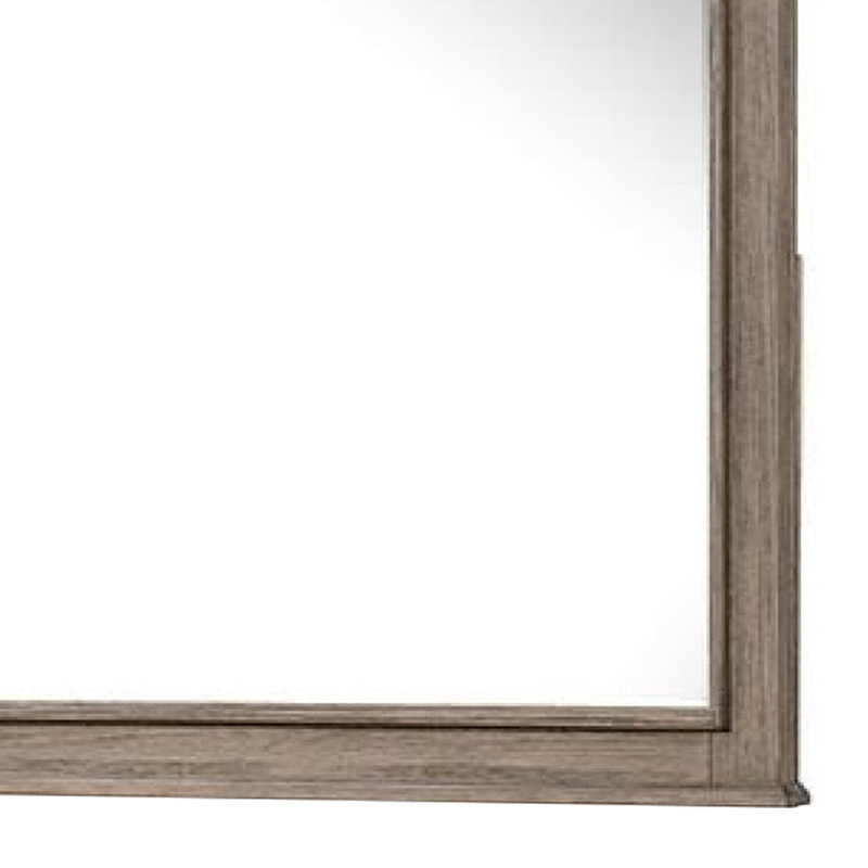 Miroir pour commode Roi, verre biseauté, gris vieilli, 38 x 42