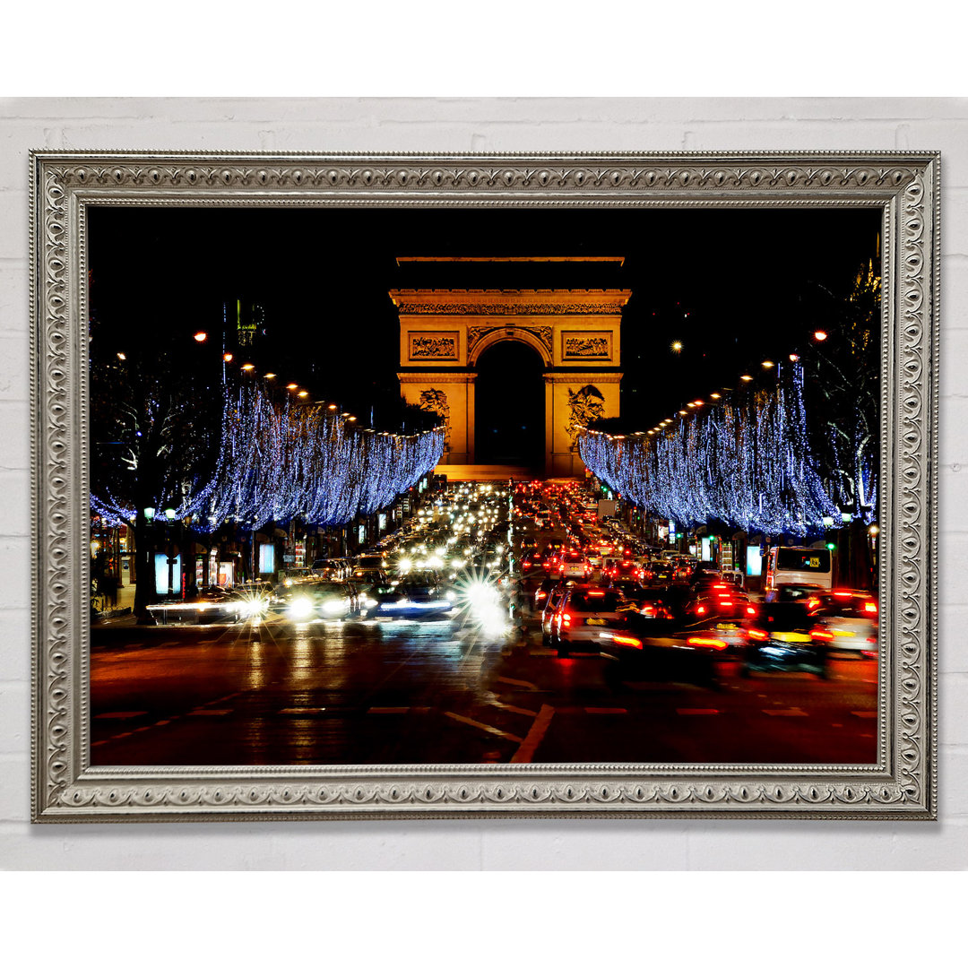 Paris Arc De Triomphe Nacht Lichter - Druck