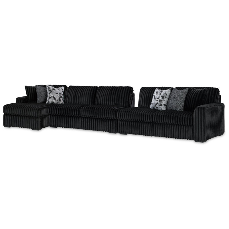 Canapé modulaire 3 pièces avec méridienne Midnight-Madness, Orienté à gauche (vu de face)