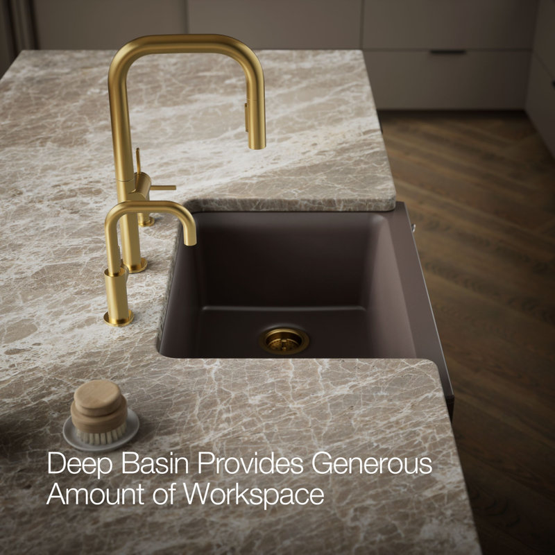 Cairn 29-3/4 In. Undermount Single-Bowl Farmhouse Kitchen Sink With Short Apron, Matte Brown