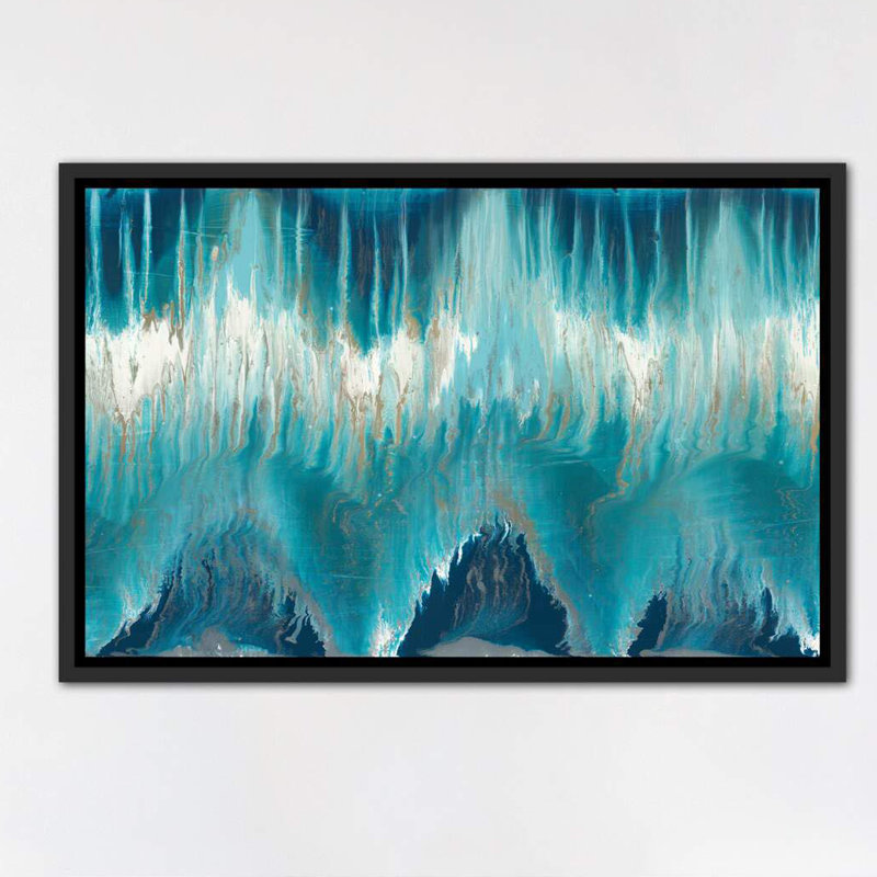 Reproduction d’art sur papier Chevron revisée « par Blakely Bering », H 40 po x l 60 po x P 1,5 po, Toile avec cadre noir