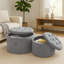 Pyatt Velvet Tufted Round Solid Colour Standard Ottoman with Storage-366346843