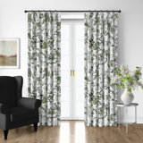 Tree Top Avocado Cotton Pinch Pleat Drapery Panel Set of 2
