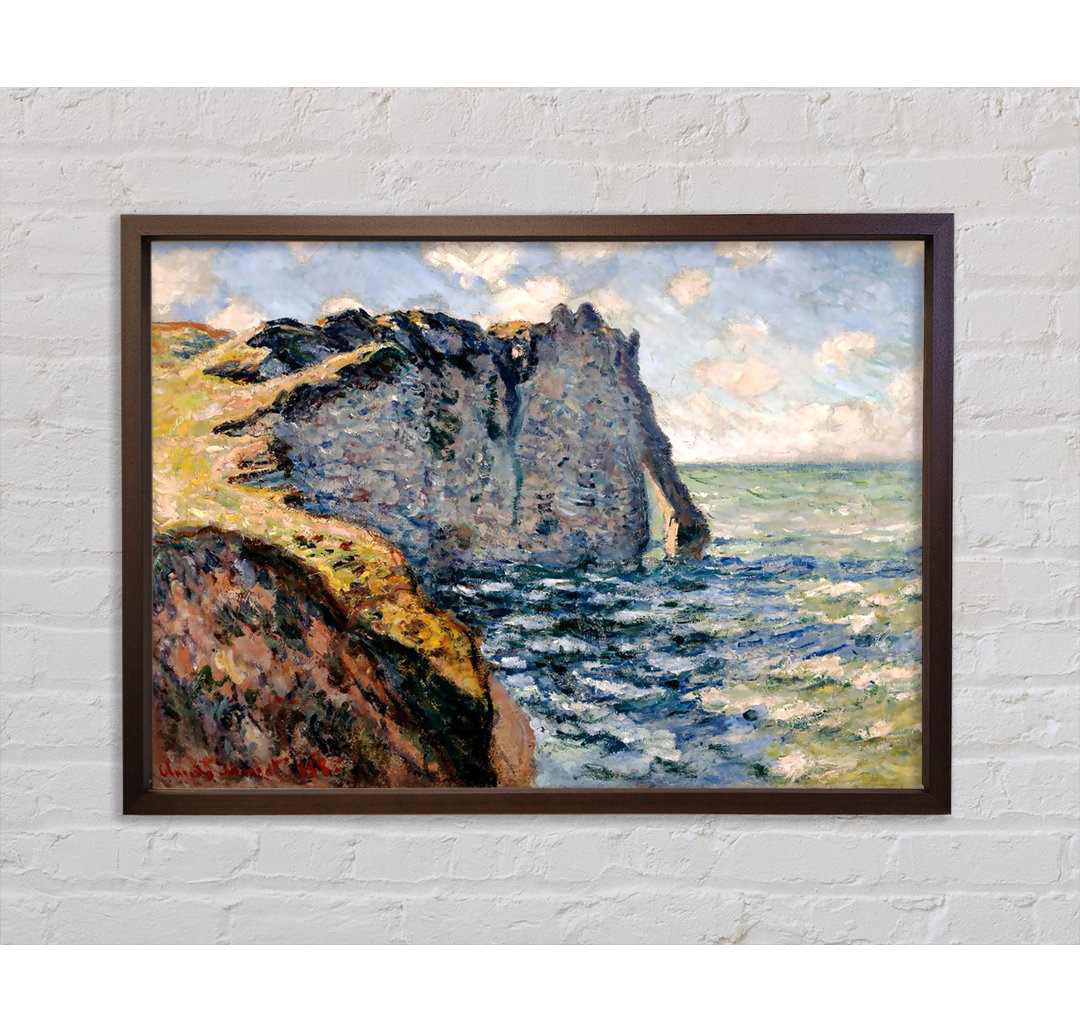 Monet Die Klippe von Aval bei Etretat - Einzelbildrahmen Kunstdrucke auf Leinwand