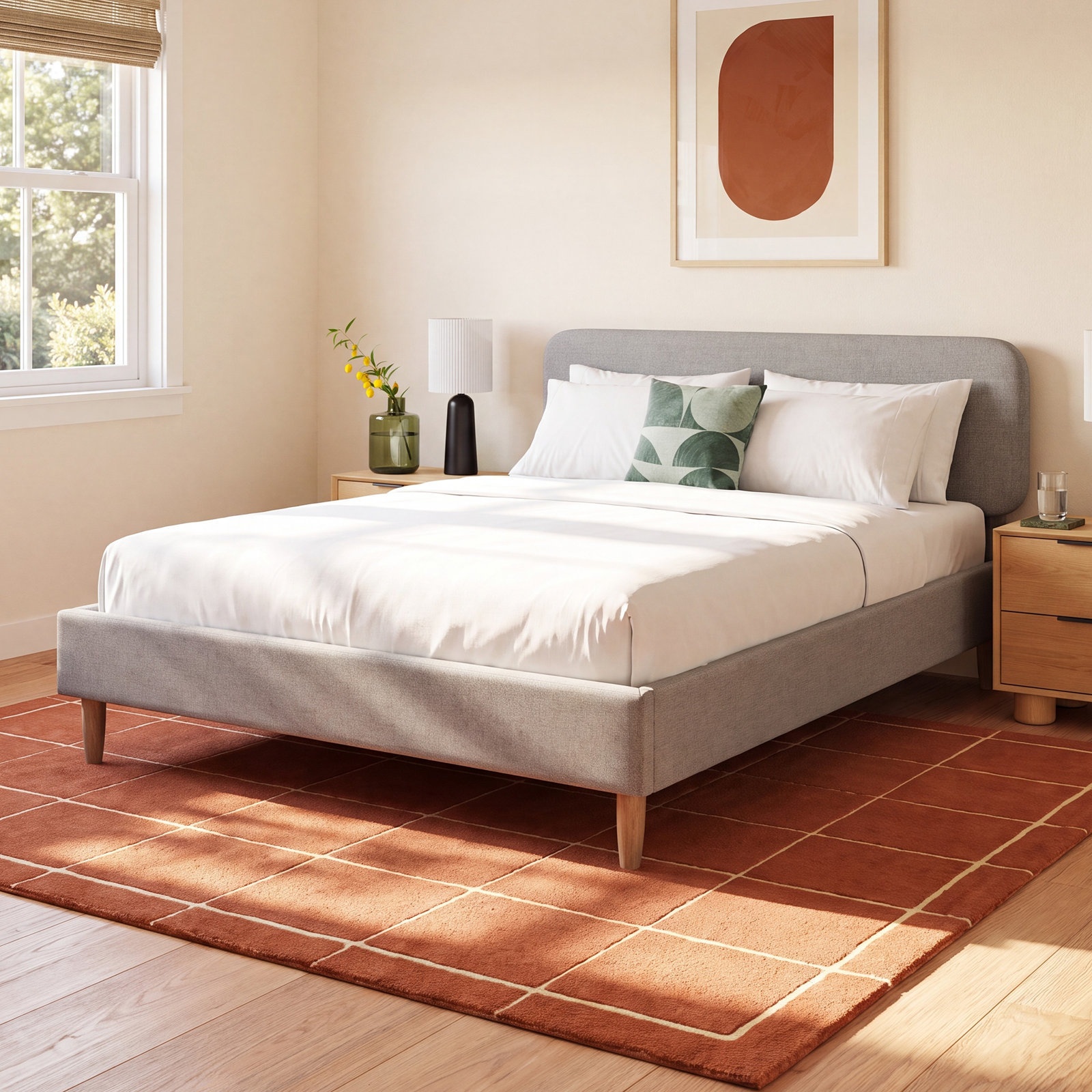 Compass Upholstered Bed, Queen
