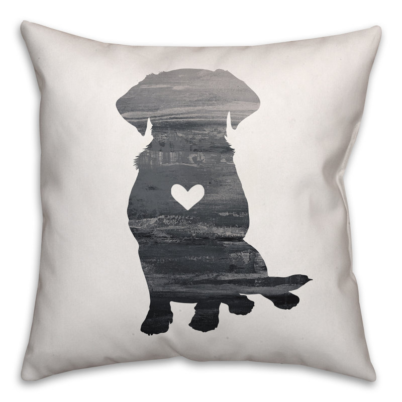  Silhouette Lab Throw Pillow in , Throw Pillow, 16" x 16", Black/White, Polyester/Polyfill