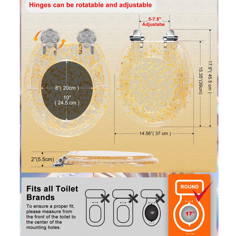 Resin Toilet Seat Soft Close Quick Release