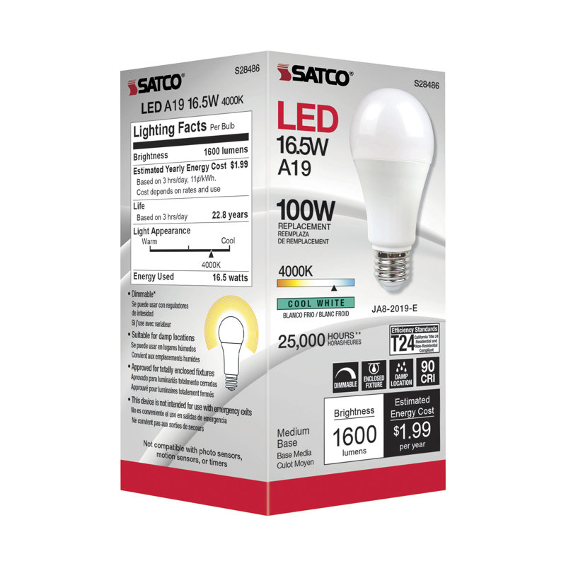 16.5 Watt LED Bulb, 4000K