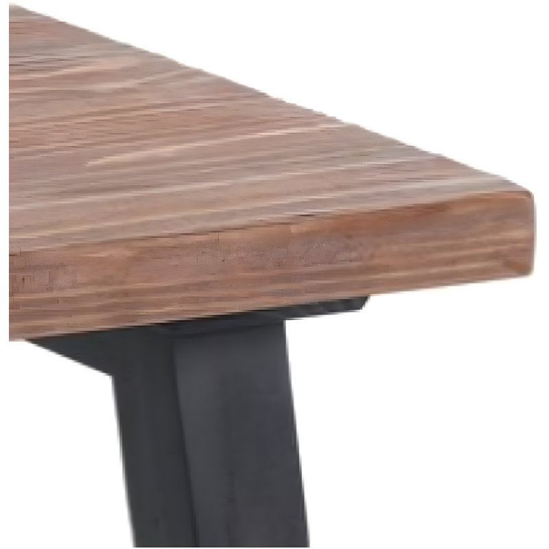 Adam 27" Natural and Black Solid Wood Side Table