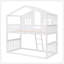 Lit simple superposé simple avec échelle, lit en bois blanc-129747083