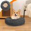 Lit rond moelleux doux pour animaux 15,7 x 15,7 po pour petits chiens lavable et antidérapant, noir-131214483